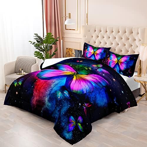 Galaxy Butterfly Comforter Set Full Size 1