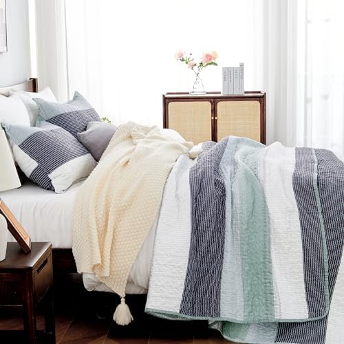 Andency King Size Quilt Set Sage Green 3 Piece 1