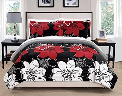 Chic Home QS2807-AN Woodside Quilt Set Twin Black 1