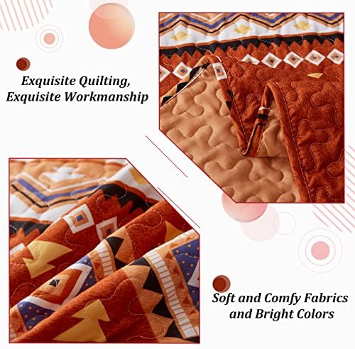 WONGS BEDDING Burnt Orange Quilt Set 3 Piece King Size