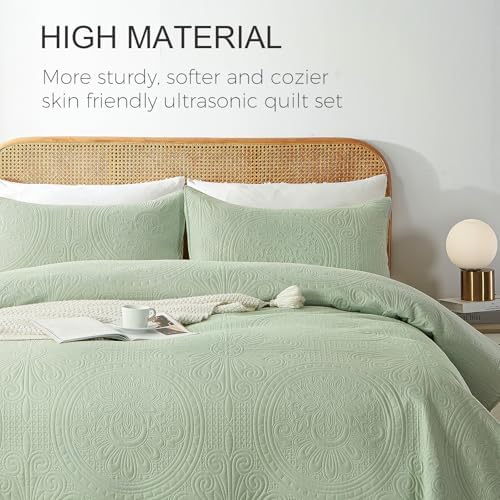 WURUIBO Twin Quilt Set Sage Green