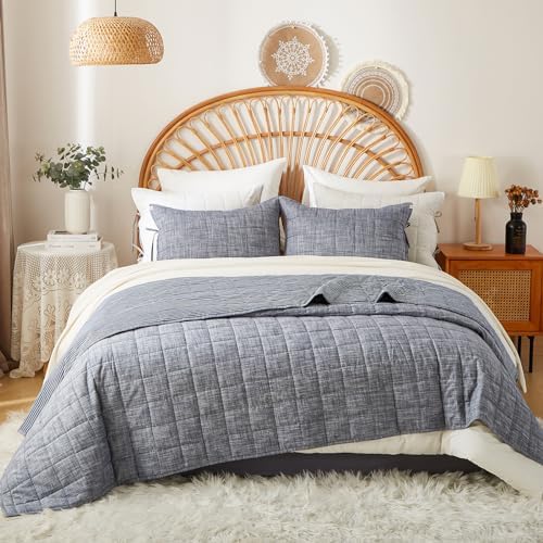 Softpage Cotton Quilt Bedding Set with Coverlet Pillow Shams