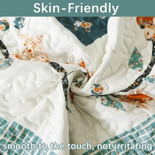 BEDIFANY Floral Oversized King Quilt Set 3 Piece