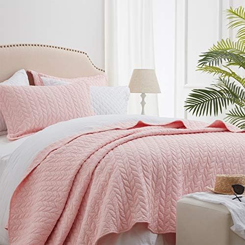 SunStyle Home Leaf Embroidered Queen Quilt Set 1