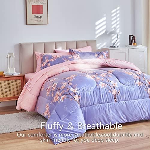 AIKASY Queen Comforter Set with Sheets 7-Pieces