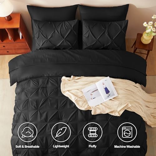 CozyLux Queen Bed in a Bag 7 Piece Comforter Set