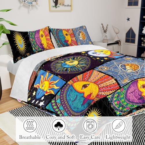 MASTERMARK Bohemian Sun Moon Pattern Quilt Set