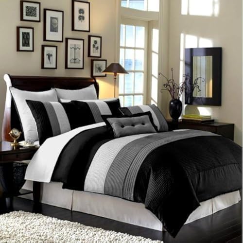 Chezmoi Loft 8-Piece Comforter Set Queen 1