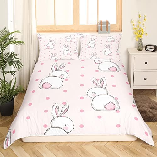 Cute Rabbit Duvet Cover Set for Kids and Adults