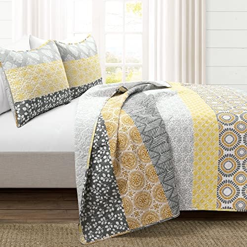 Bohemian Stripe Reversible Cotton Quilt Set King Size