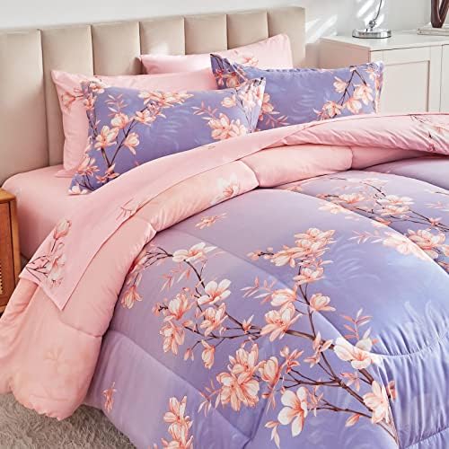 AIKASY Queen Comforter Set with Sheets 7-Pieces