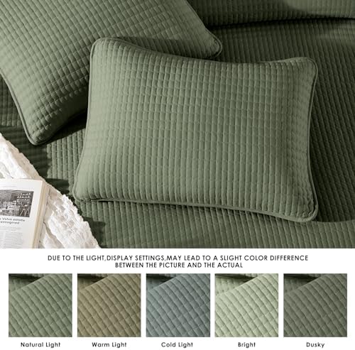 WRENSONGE King Quilt Set - 3 Piece Olive Green Bedding