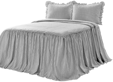 Lush Decor Ticking Stripe Bedspread 3 Piece Set Queen