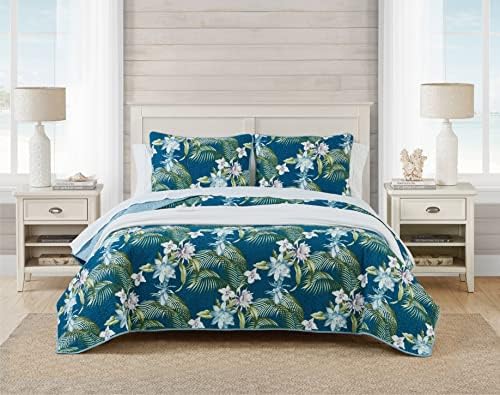 Tommy Bahama Queen Quilt Set - Southern Breeze Dark Blue