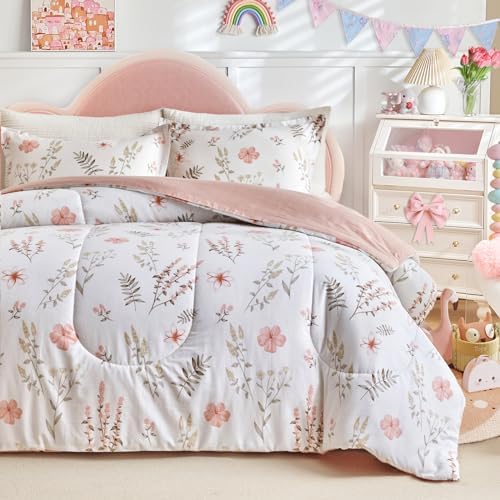 Joyreap 3pcs Floral Cotton Comforter Set for Girls