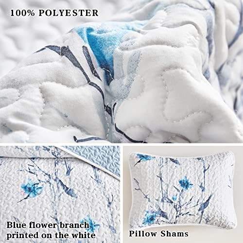 Flysheep Botanical Quilt Set 3 Pieces Queen Size