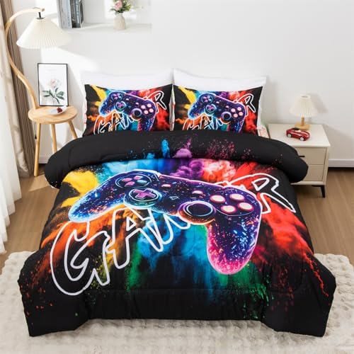 Aimuan Gamer Comforter Set for Boys 3D Gamepad Design Twin