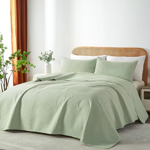 WURUIBO Twin Quilt Set Sage Green
