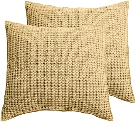 Levtex Home Mills Waffle Euro Sham Set of Two Ochre