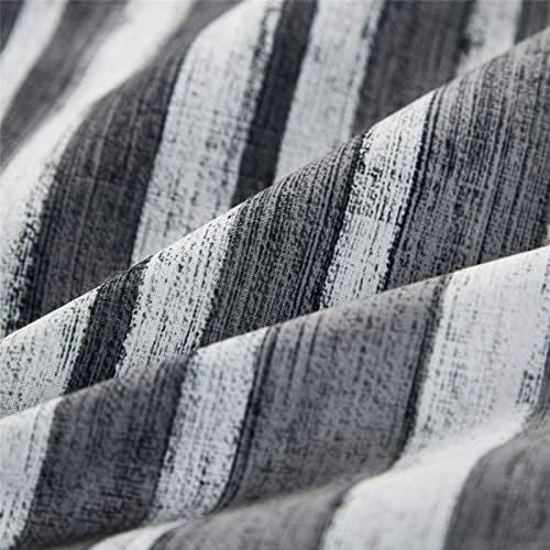 KAKIJUMN 7 Piece Stripe Comforter Set King Size