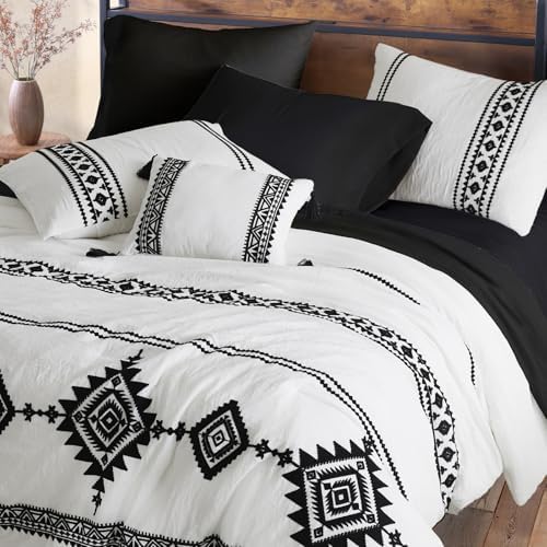 MAIREVE Embroidery King Size Comforter Set 7 Pieces