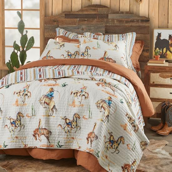 Rods Cowboy Bronco Quilt FullQueen