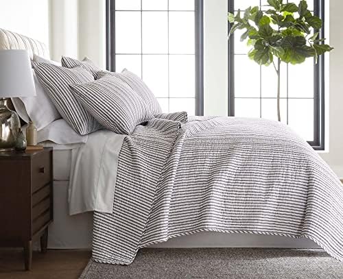 Levtex Home Tobago Stripe Charcoal Quilt Set King Size