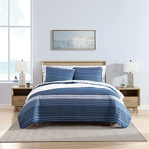 Nautica Queen Quilt Set - Cotton Reversible Bedding with Shams