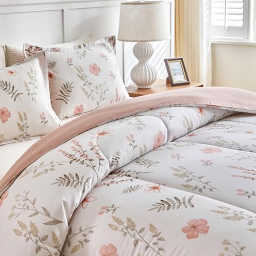 Joyreap 3pcs Floral Cotton Comforter Set for Girls