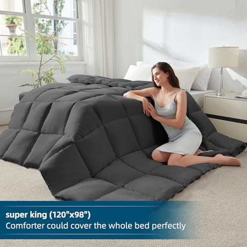Soft Super King Comforter 120x98 Grey