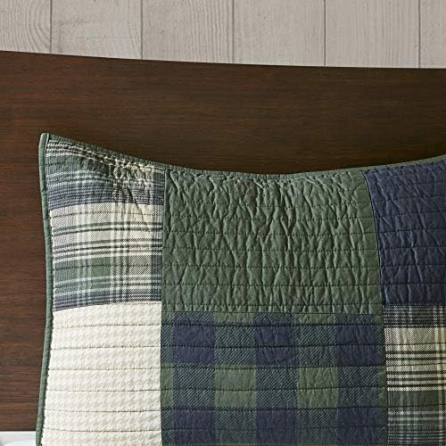 Woolrich Mill Creek Reversible Quilt Set - 3 Piece Plaid Green