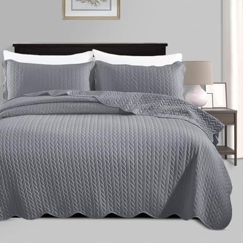 IR Imperial Rooms Queen Quilt Bedding Set 90x96 Grey
