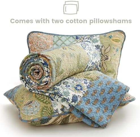 Secgo Queen Comforter Set - 100 Cotton Reversible Patchwork