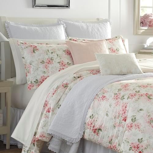 Laura Ashley Queen Comforter Set - Wisteria Pink 1