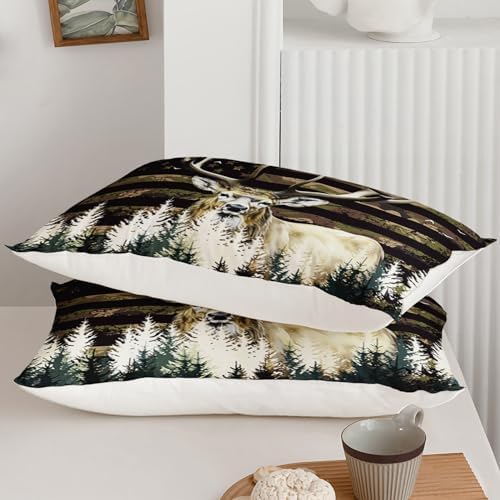 Ntlfup Deer Comforter Set for Boys Kids Teens