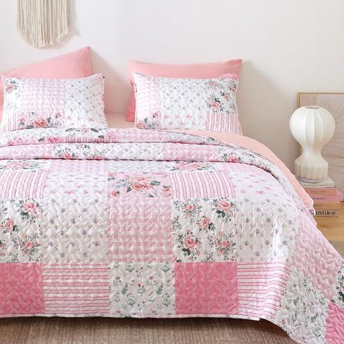 YIKUSH Queen Size Floral Quilt Set 3 Pieces 1