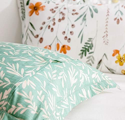 SLEEPBELLA King Size Comforter Set Yellow Flowers Green Botanical Print