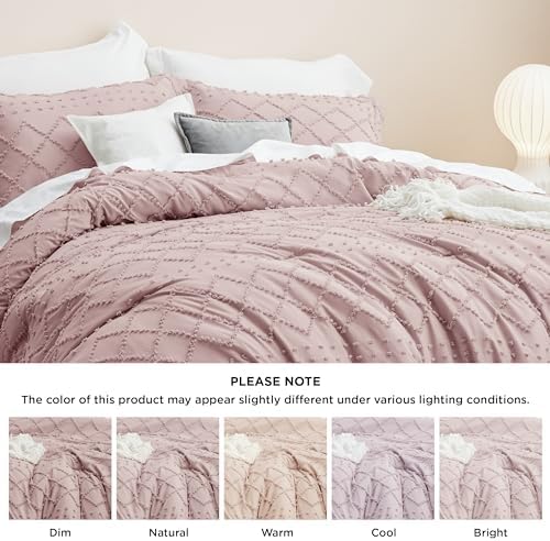 Bedsure Queen Comforter Set Dusty Rose