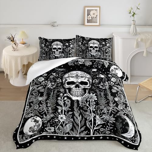 AILONEN Gothic Skull Comforter Set Queen Size 1