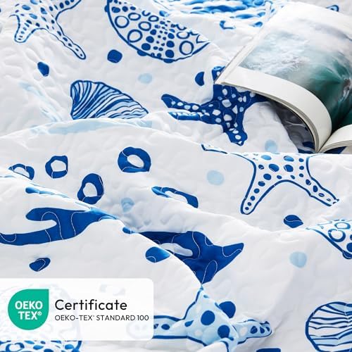 Loves Cabin Coastal White Quilt Set - 3 Piece