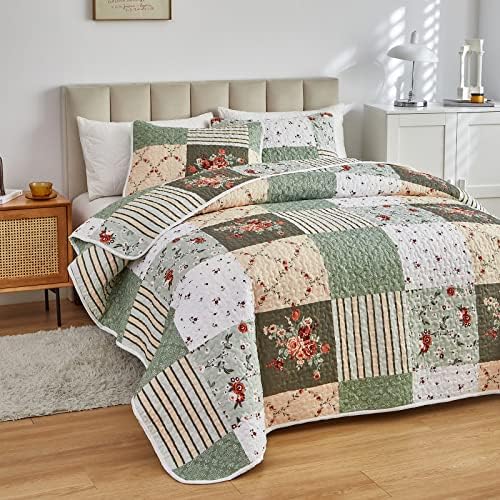 Flysheep Patchwork Quilt Set 3 Pieces QueenFull Size