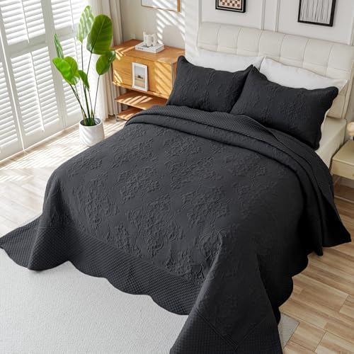 EVENHUG Quilt Set King Size Dark Grey 120x120