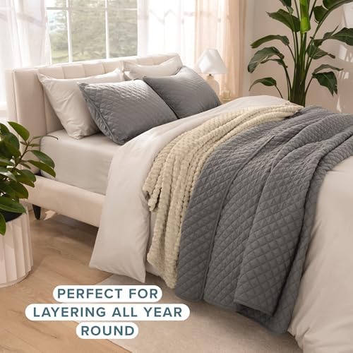 Bare Home Coverlet Set TwinTwin XL Grey