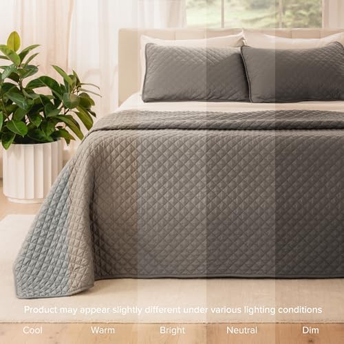 Bare Home Coverlet Set TwinTwin XL Grey