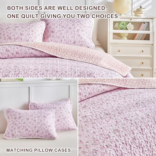 Joyreap 2-Piece Floral Cotton Quilt Set for Girls