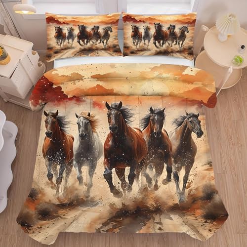 Galloping Horse Comforter Set for Kids and Adults
