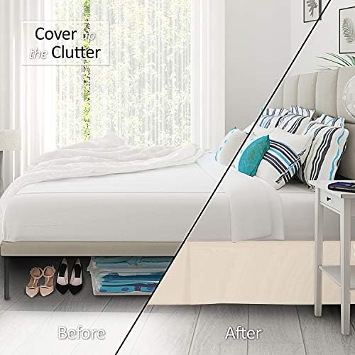 Sajida Cotton Box Pleated Bed Skirt King Size Ivory