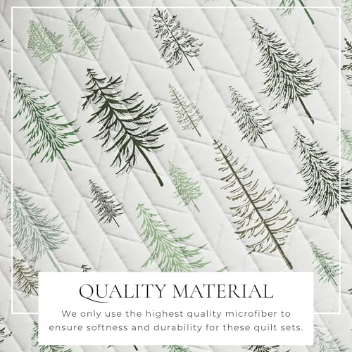 Great Bay Home 3-Piece Reversible Forest Cabin Bedspread King Quilt Set