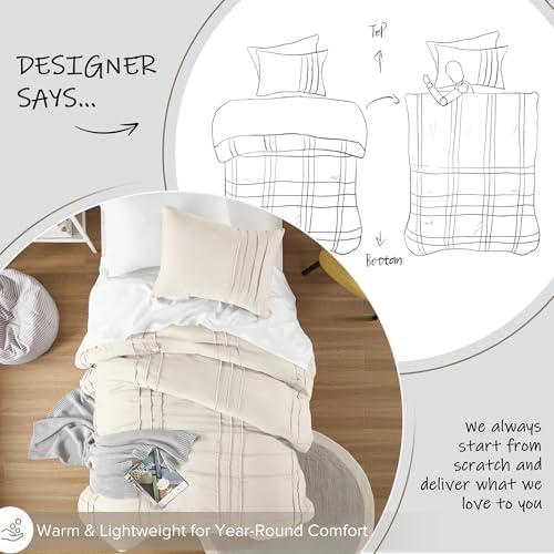 Comfort Spaces Cream Comforter Set - TwinTwin XL 2 Pcs