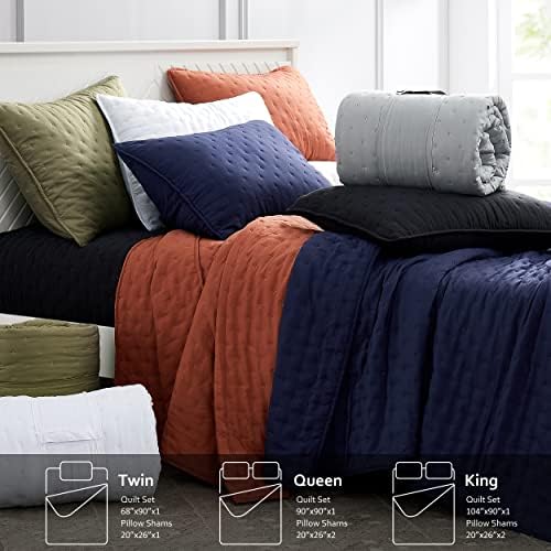 ROARINGWILD Light Grey Twin Quilt Set with Pillow Sham